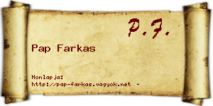 Pap Farkas névjegykártya